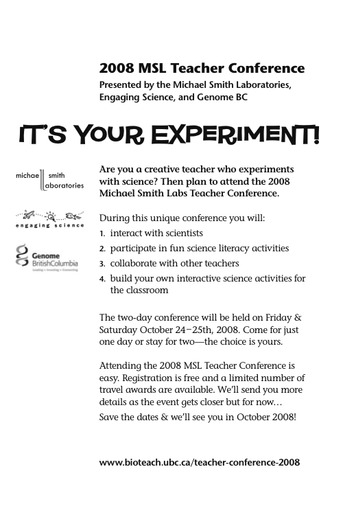 MSL Teacher Conference Flyer